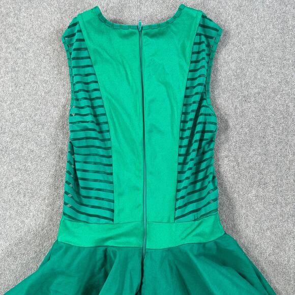 Kelle Green Leotard Dance Costume Size Small Adult Tulle Sleeveless Recital - Picture 9 of 9